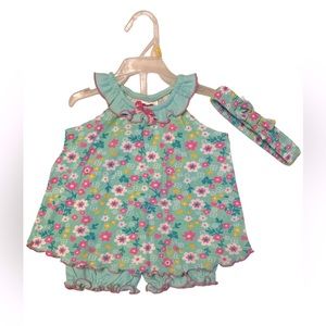 Park Bench Kids Summer Floral 2 Piece Set Size 6-9 Mths. NWOT 🌼